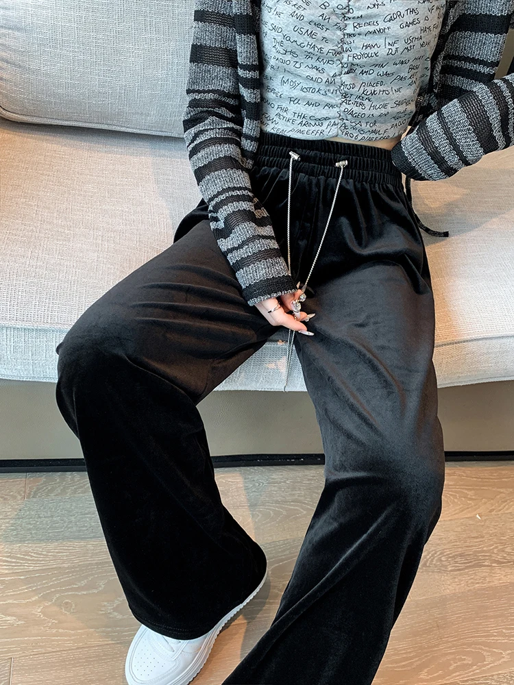 Женские повседневные Бархатные брюки ITOOLIN с эластичной высокой талией свободные