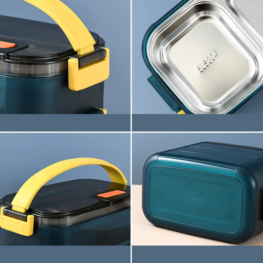 Pаспродажа Ланч-бокс из нержавеющей стали 304, двухслойный Ланч-бокс с подогревом для микроволновой печи, студенческий контейнер с маленьким желтым ути... Дешево Ланч-бокс из нержавеющей стали 304, двухслойный Ланч-бокс с подогревом для микроволновой печи, студенческий контейнер с маленьким желтым ути...