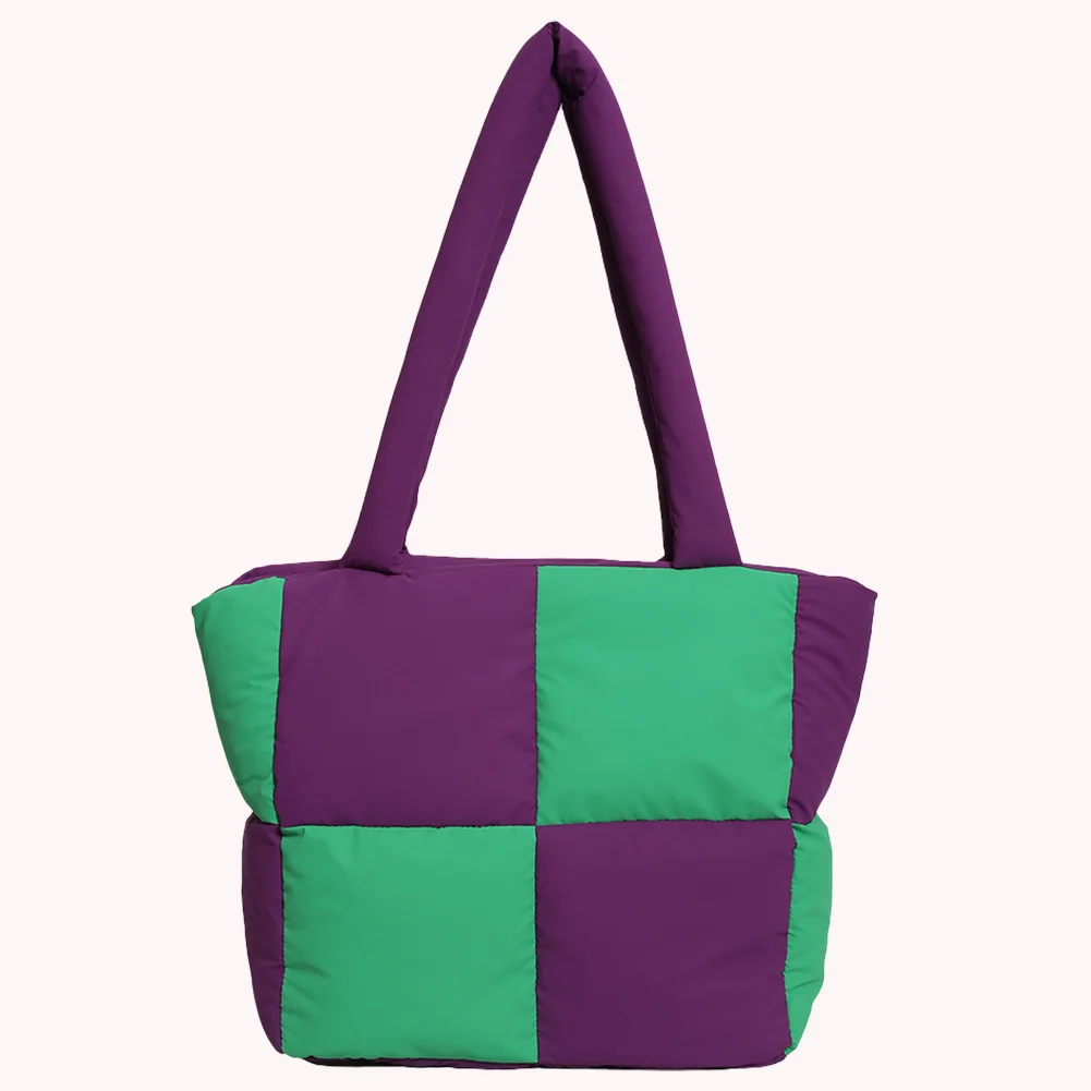 Женская модная сумка через плечо контрастного цвета большая вместительная