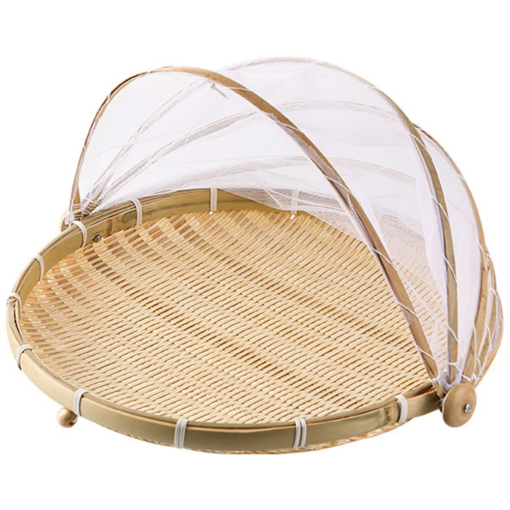 

Bamboo Tent Basket Woven Tent Basket Mesh Basket Fruit Vegetable Bread Basket Food Serving Basket