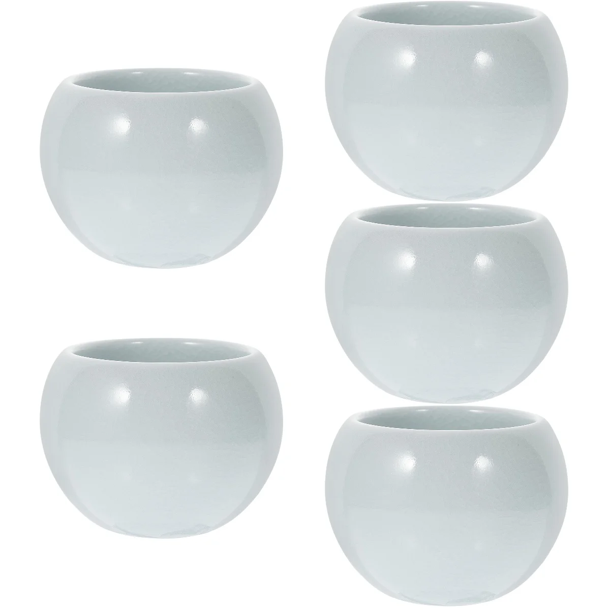 

5pcs Cracked Tea Cup Traditional Chinese Style Tea Container Ceramic Teacup Home Decor