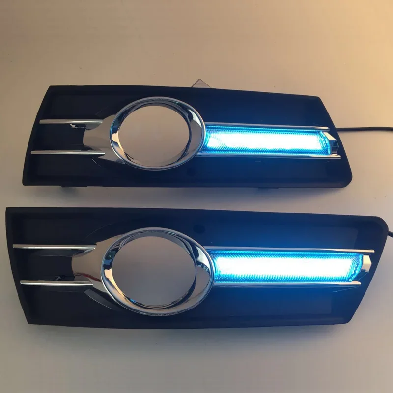 

Автомобильные светодиодные DRL дневные фонари для Volkswagen VW CC 2009-2013, желтый указатель поворота, ночные синие ходовые огни, автомобильные противотуманные фары, авто дальнего света