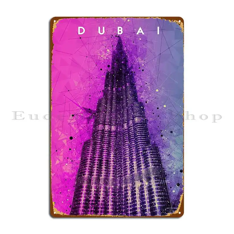 Burj Khalifa башня металлические знаки дизайн ржавый бар кинотеатр вечерние жестяной