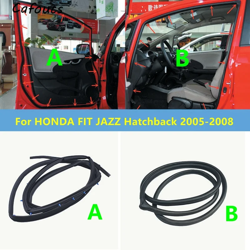 

Cafoucs Car Door Frame Opening Seal Rubber Sealing Strip For Honda FIT JAZZ 2005 2006 2007 2008 Hatchback GD1 GD3