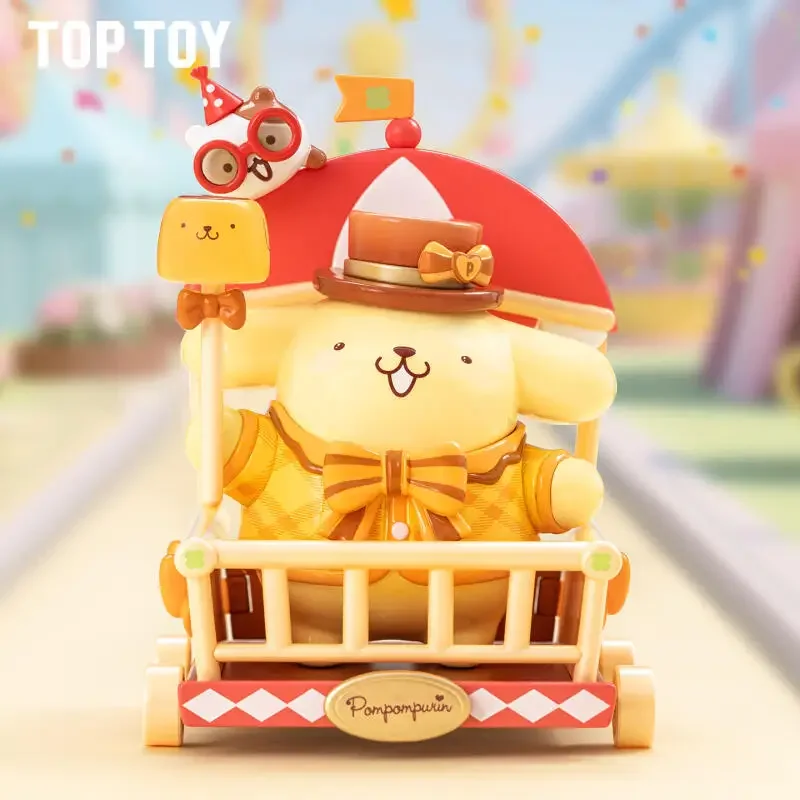 Фото TOPTOY SANRIO POMPOMPURIN Серия «Парк развлечений» — Слепая коробка-сюрприз, Настольное украшение, Игрушки в слепых пакетах, Аниме-фигурка, Милая модель №1