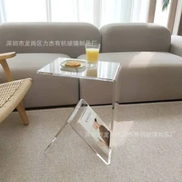 gy acrylic transparent side table multi purpose small table bedside table creative bending tea table