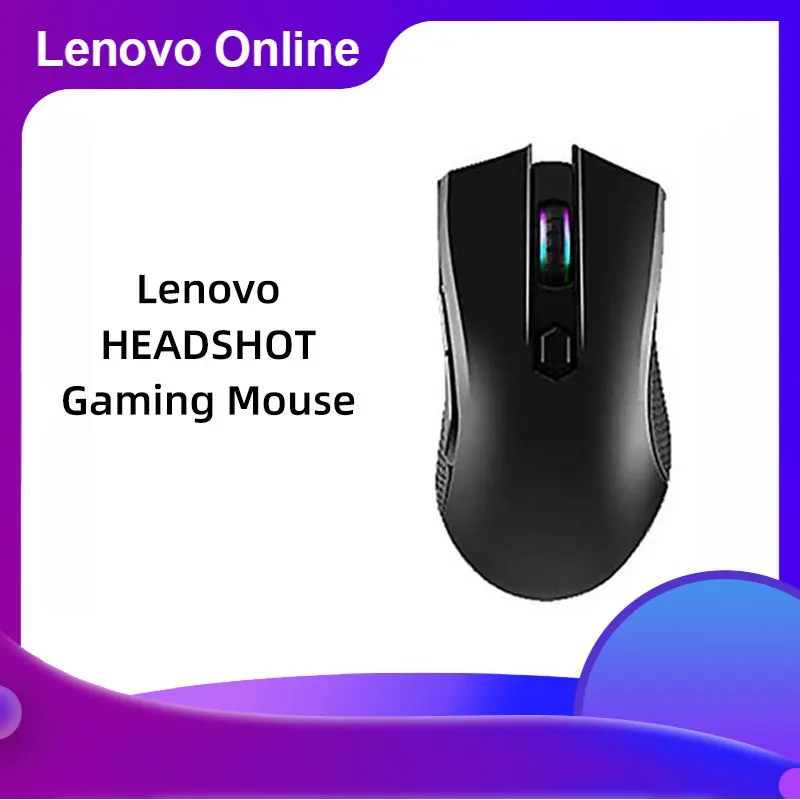 

Lenovo Headshot Gaming Mouse RGB 400/800/1600 3200 Adjustable DPI Ergonomics For Laptop PC Mouse Gamer