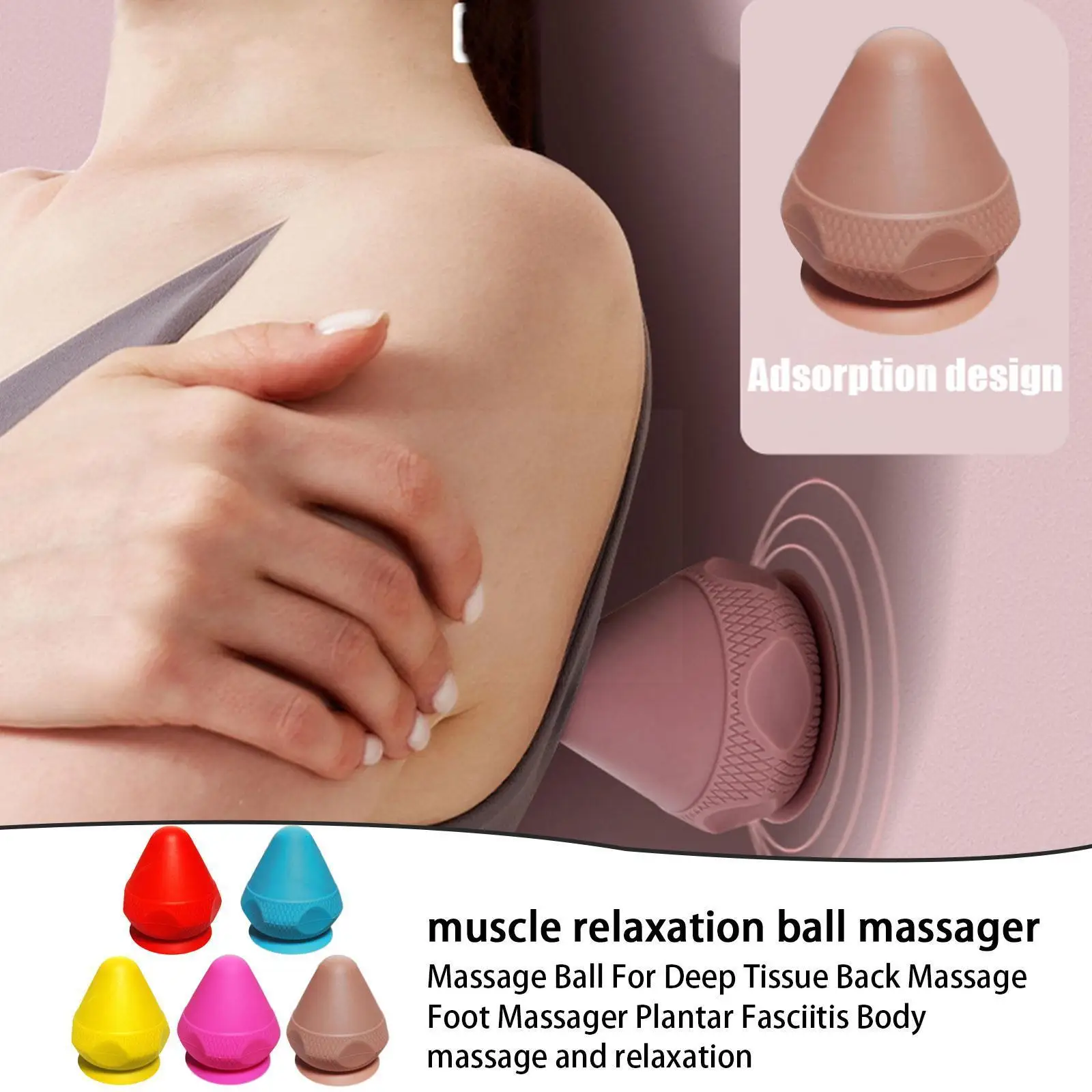 

Silicon Massage Cone Adsorption Ball Psoas Thoracic Massage Spine Muscle Scapula Apparatu Foot Back Release Yoga V4L0