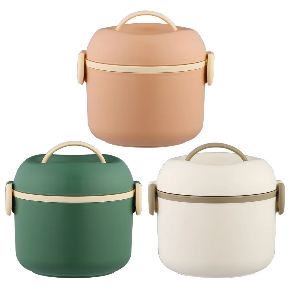 

Student Lunch Box Office Lunch Box Stainless Steel Large Capacity Double Layer Design Portable Handle No Odor Easy To Clean