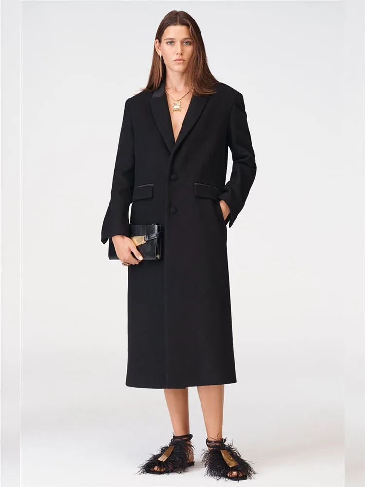 

Новинка Осень-зима 2023 Женская Высококачественная небольшая плиссированная ветровка средней длины с подкладкой из смесовой шерсти в пригородном стиле