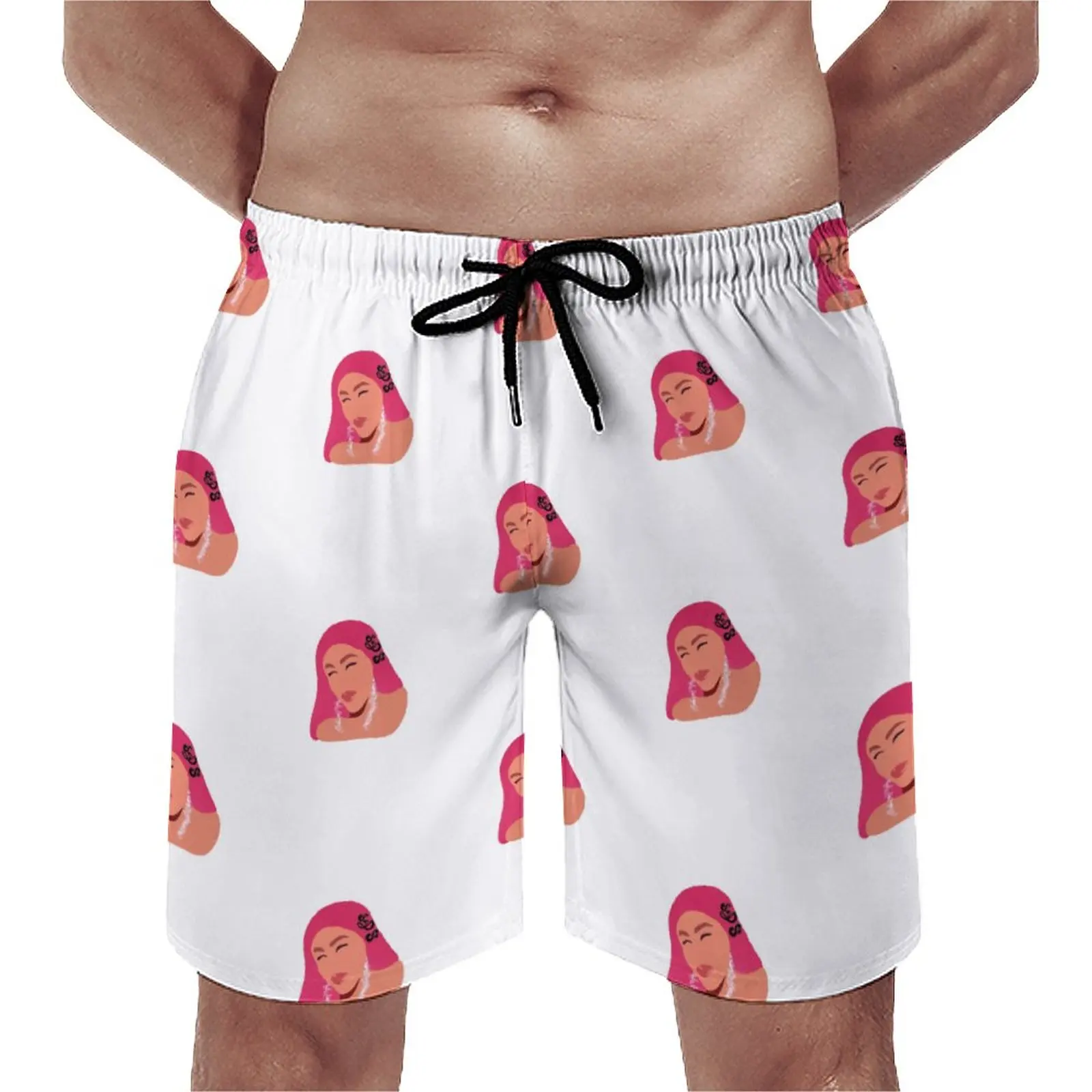 

Doja Cat Say So Board Shorts Trenky Sticker Singer Cute Girl Shy Printed Board Short Pants Males Elastic Waist Swimming Trunks
