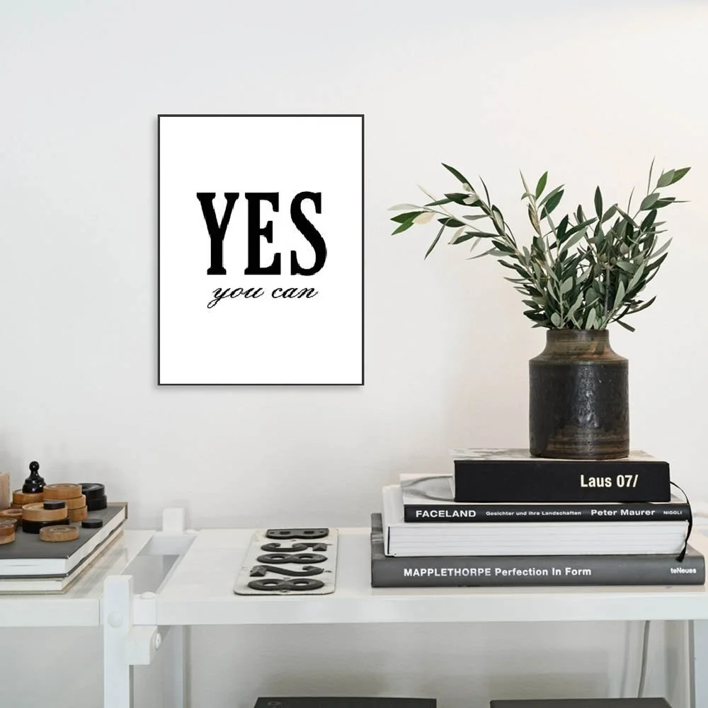 

Angel's Art Unframed LIVE LOVE LAUGH YES Print Minimalist Modern Home Decor Canvas Painting