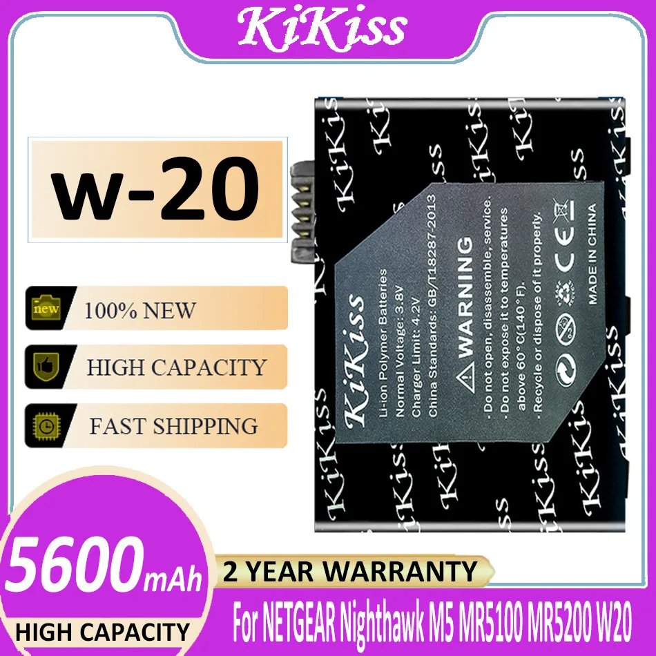 

KiKiss New W-20 Battery For NETGEAR Nighthawk M5 MR5100 MR5200 W20 Wireless Router 5600mAh Lithium Rechargeable Batteries