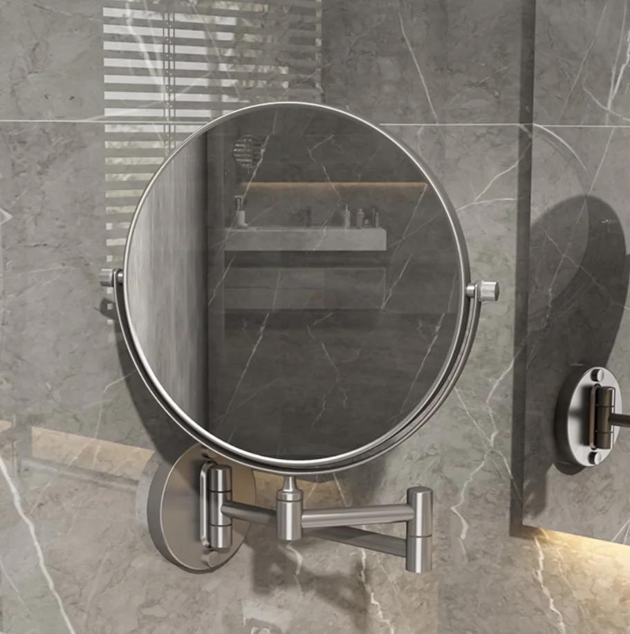 Настенное зеркало для макияжа в ванную комнату телескопическое косметическое