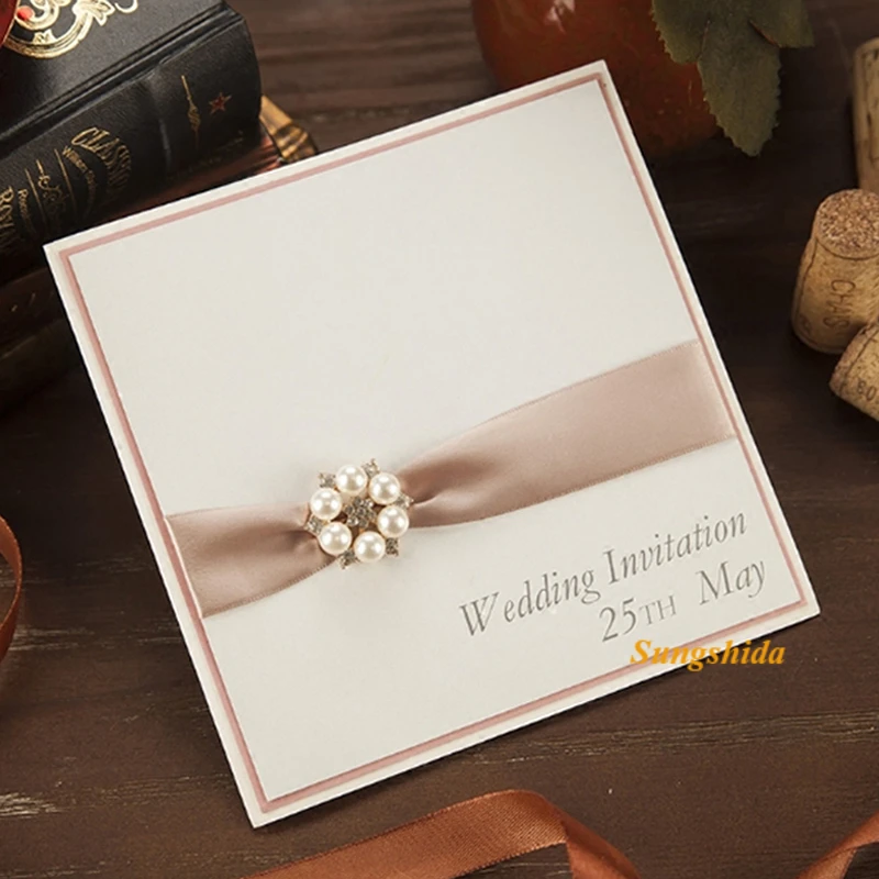 

Sungshida Personality Customized Wedding&business Invitation Letters Embossed Carving Paper Craft Invitation Cards+Rhinestone