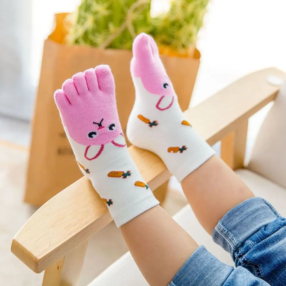 

Breathable Spring Comfortable Animal Sports Korean Style Children Short Socks Cotton Socks Five Finger Socks Toe Socks