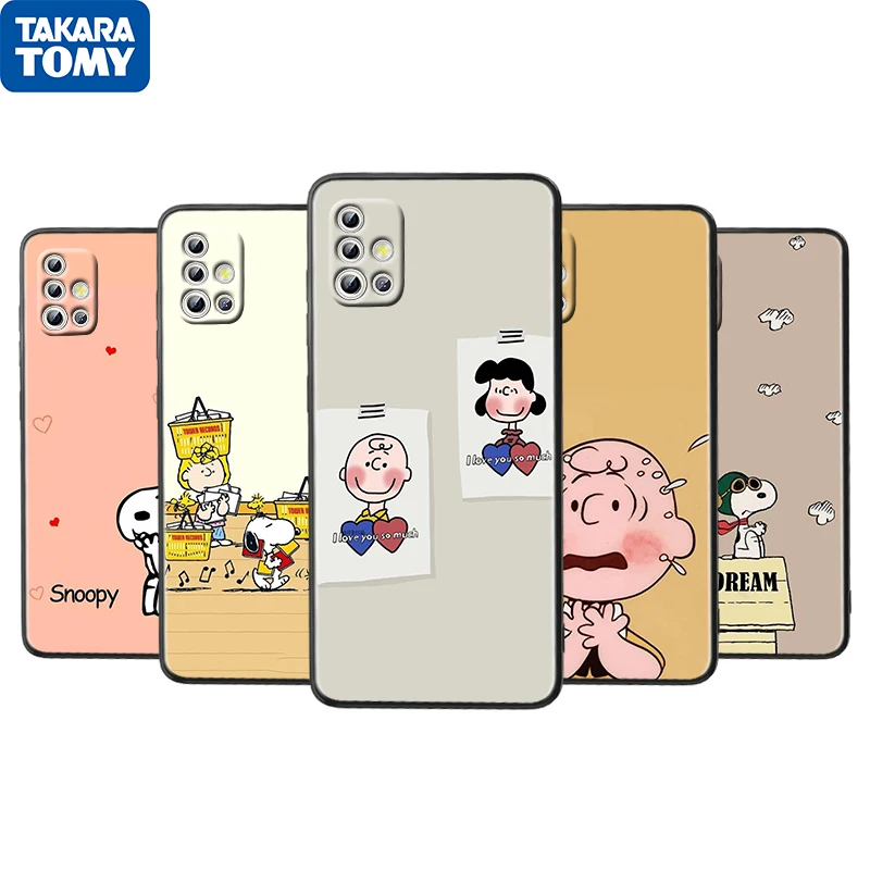 

Cartoon Peanut Snoopy For Samsung Galaxy A52S A72 A71 A52 A51 A12 A32 A21S 4G 5G Fundas Soft Black Phone Case Capa Coque Cover