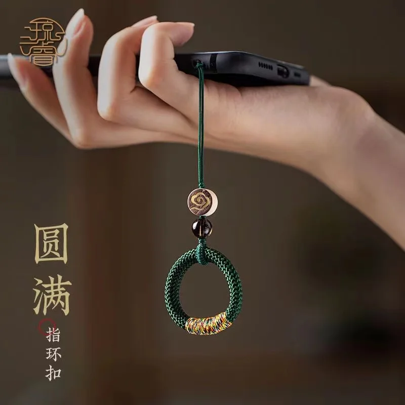 Retro wind knit sling Short style Pendant men and women ring key Wrist style Mobile phone lanyard