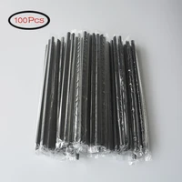 100pcs black straw 190mm long wedding party cocktail supplies kitchen accessories disposable individual packaging plastic diy