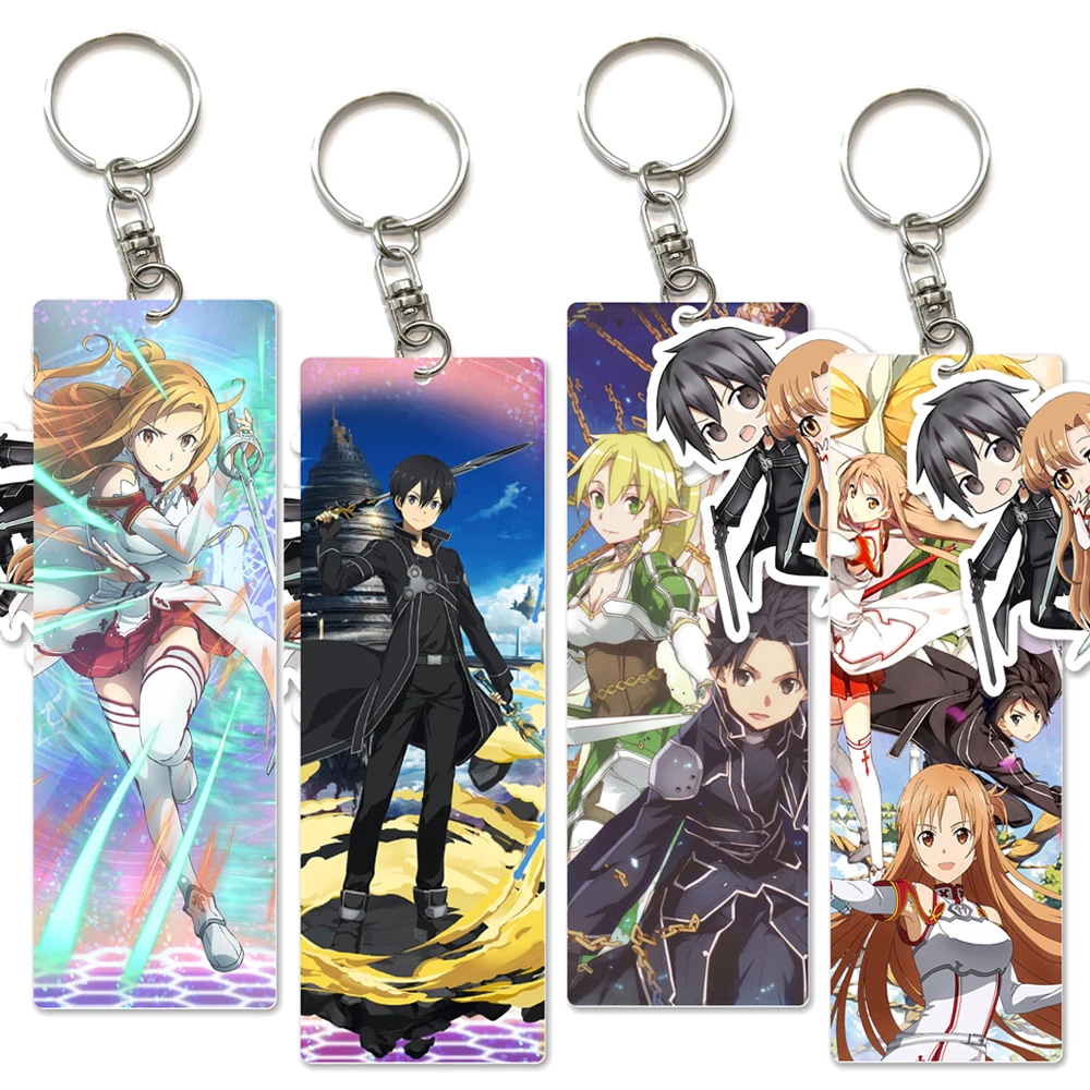 

Sword Art Online Kirito Key Chain for Motorcycles Men Women Anime Key Tag Key Fobs Keyring Fashion Accessories Gifts