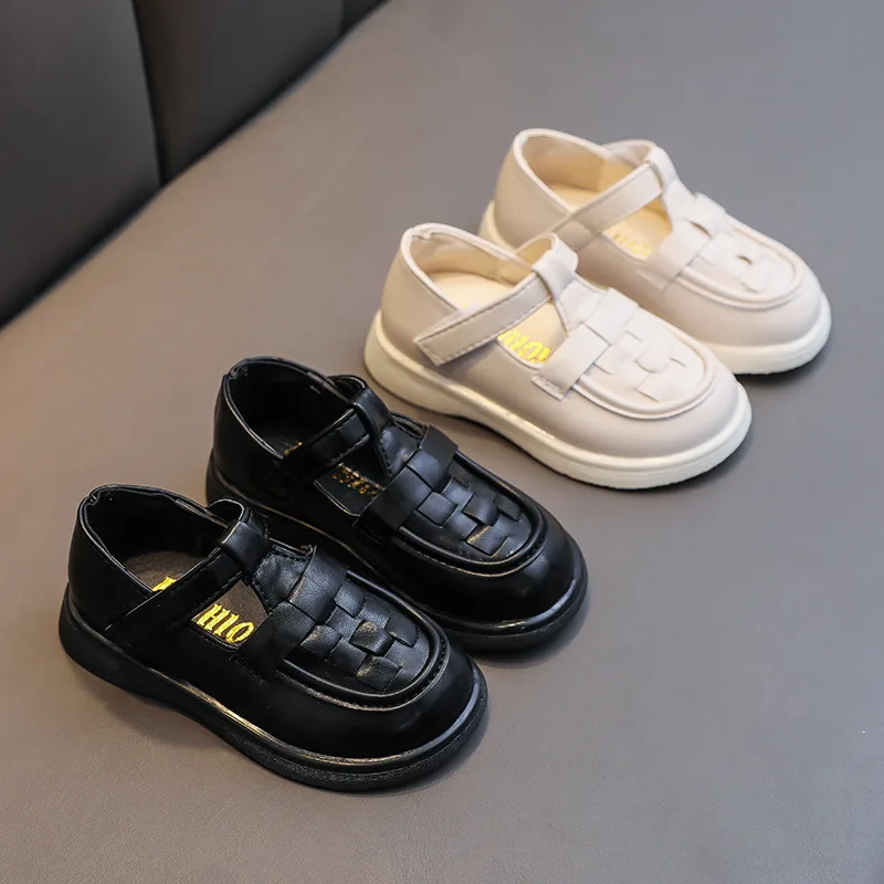 

Кроссовки детские кожаные на мягкой подошве, повседневная обувь для принцесс, в британском стиле, четыре сезона