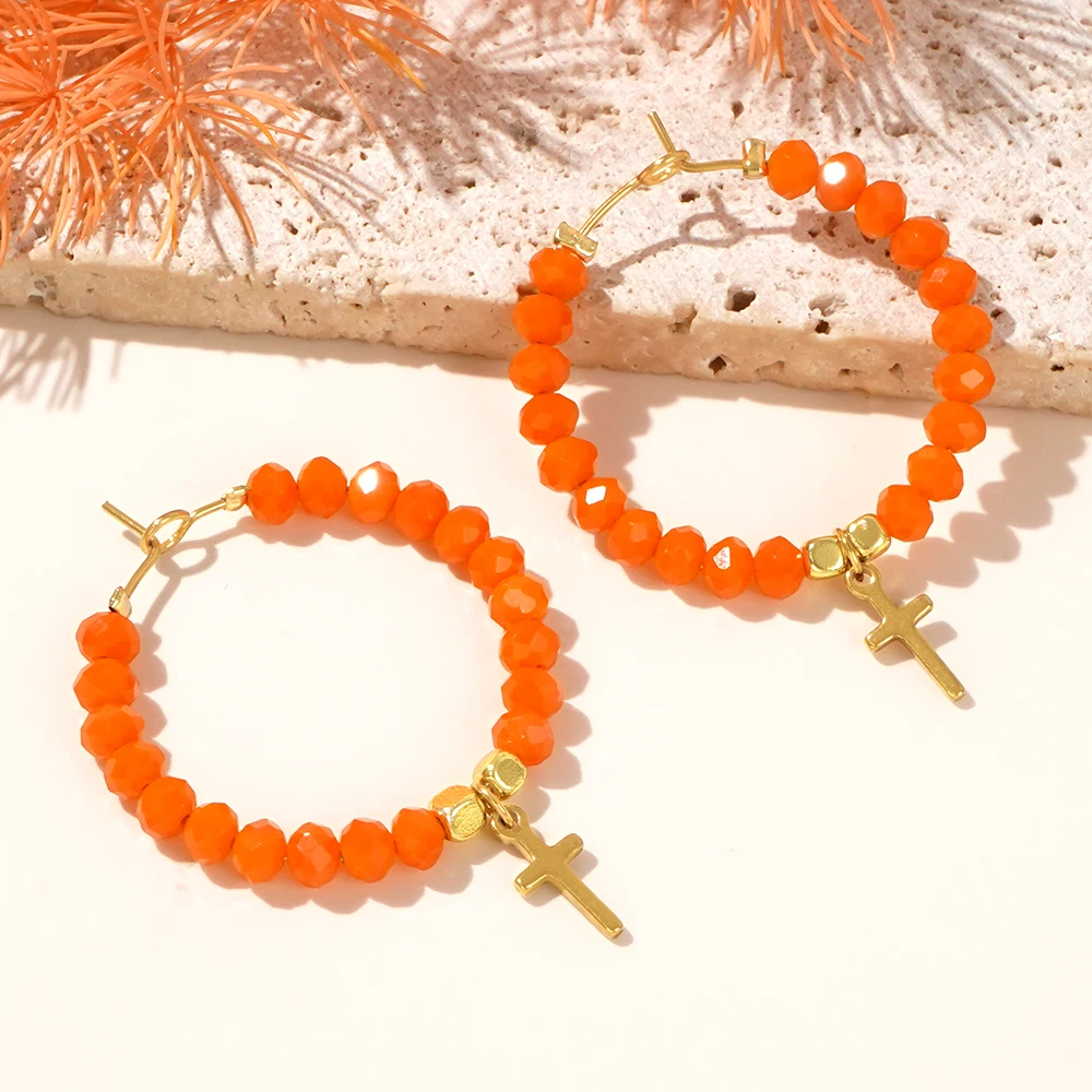 Женские серьги-кольца с искусственным жемчугом 1 пара