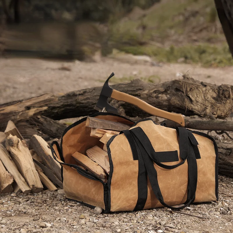 

Большая вместительная сумка для хранения дров, водонепроницаемая двухцелевая Сумочка для отдыха на открытом воздухе, воска, Холщовая Сумка для хранения лесозаготовки, двор