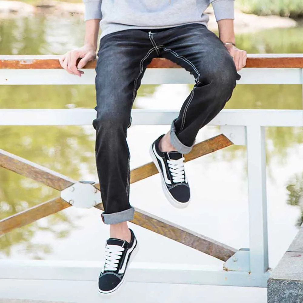 Autumn Winter Straight Loose Denim Pants Men's Casual Jeans Elastic Fashion Trend Baggy Trousers Streetwear Clothing