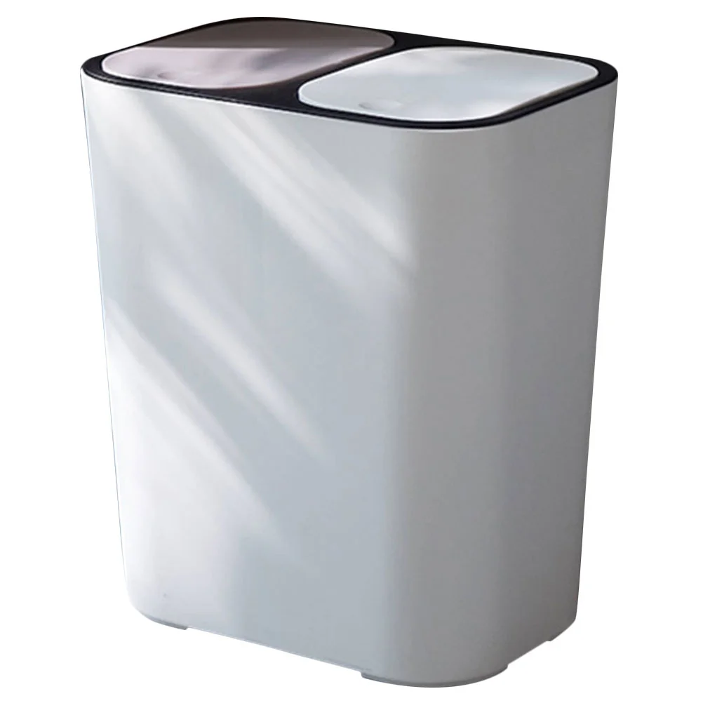

Dual Compartment Garbage Bin Double Compartment Trash Can Kitchen Dry Wet Classified Waste Bin