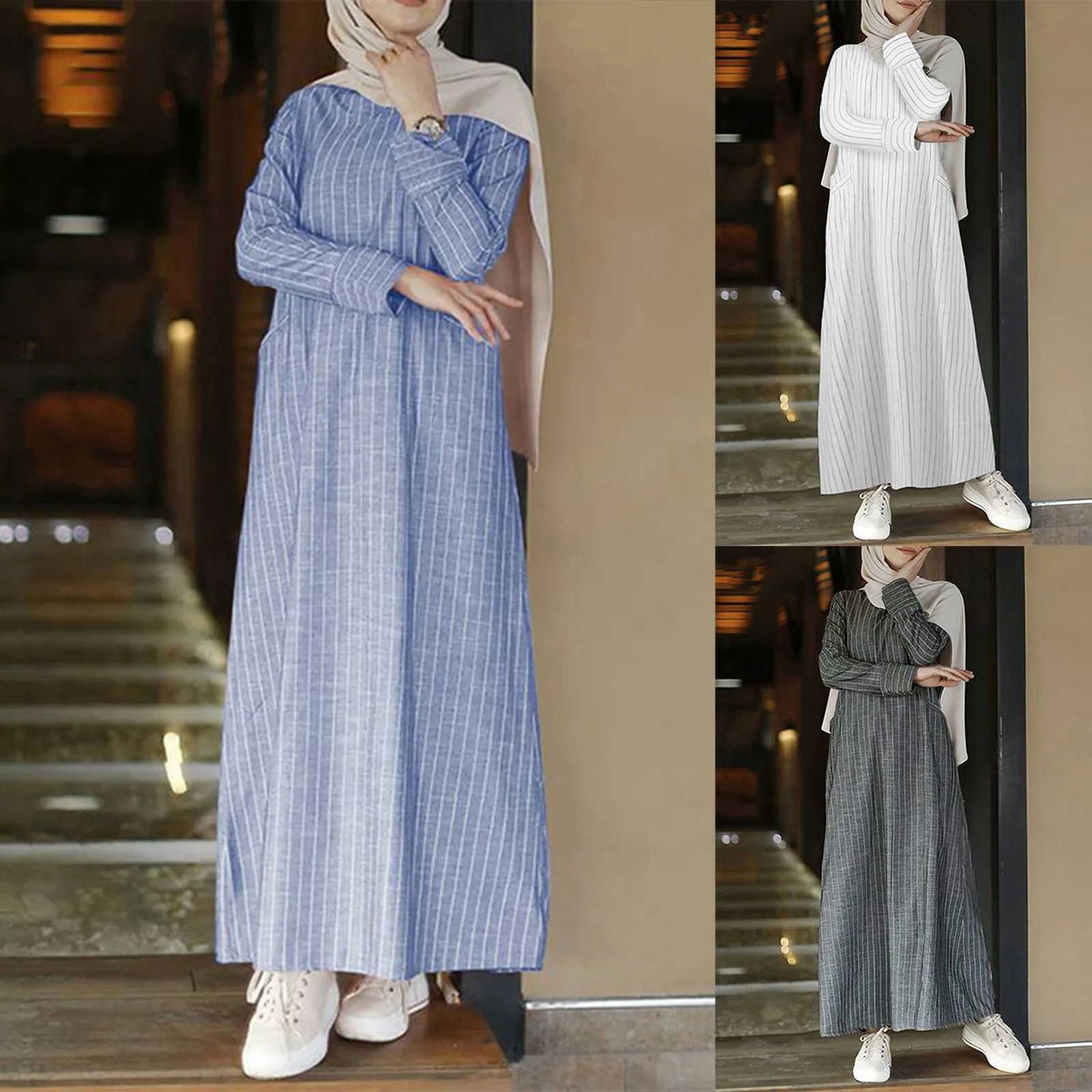 

Женское мусульманское платье-абайя, Молитвенное платье, Исламский длинный кафтан с хиджабом, Дубайский Макси-платье, женские Макси-платья