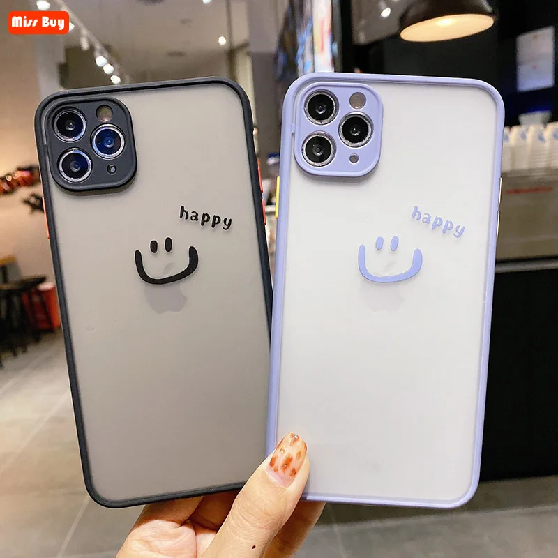 

Bear Smiley Printing Shockproof Bumper Clear Case For iPhone 12 13 11 Pro Max X 7 8 6 6s Plus Xr Xs Max Silicon Matte Hard Cover