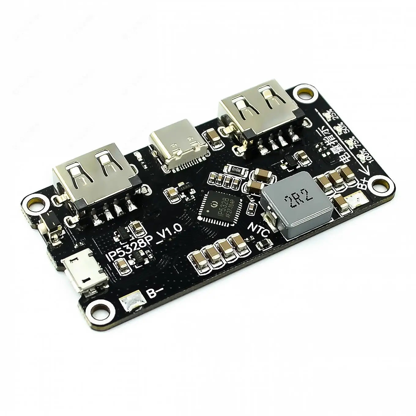 Зарядное устройство IP5328P с двумя USB-портами 18650, зарядное устройство Tpye-c С 3,7 в до 5 В, 9 В, 12 В, повышающее быстрое зарядное устройство, печатная плата QC2.0, QC3.0