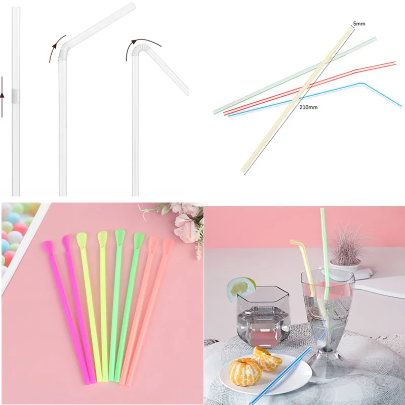 

50/100/300Pcs Clear Individually Wrapped Boxed Drinking PP Straws Tea Drinks Straws Smoothies Jumbo Thick holiday event party