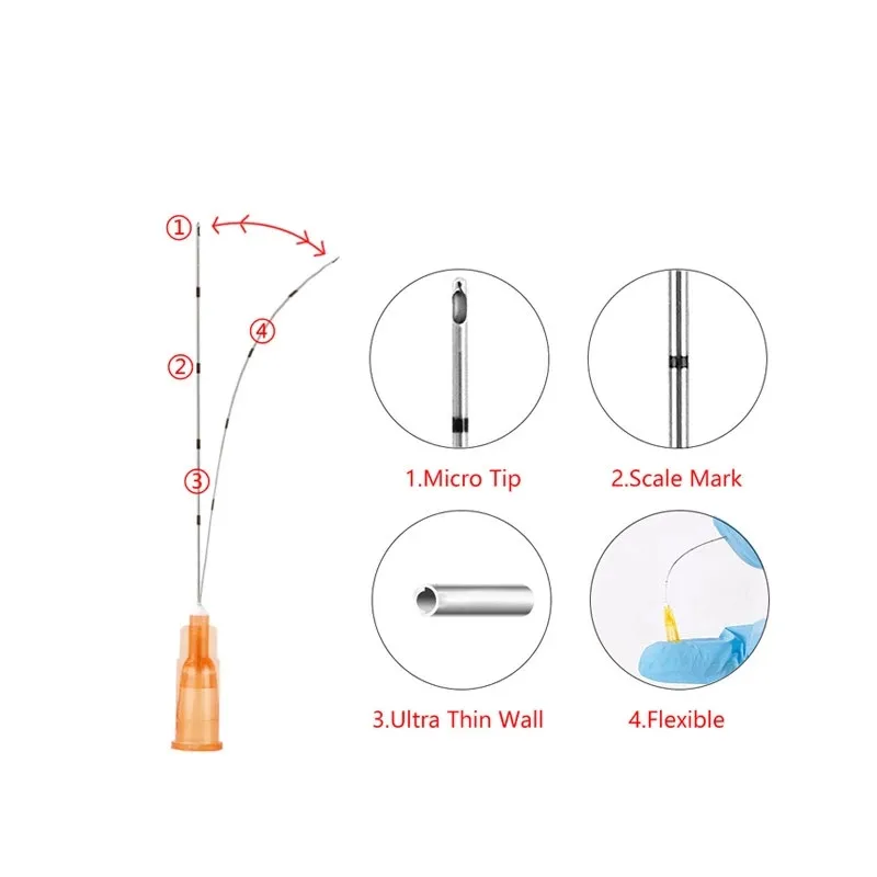 Hot-Selling Micro-Cannula 18G21G22G23G25G27G30G Facial Contour Lifting Nourishing Filling Micro Blunt Needle