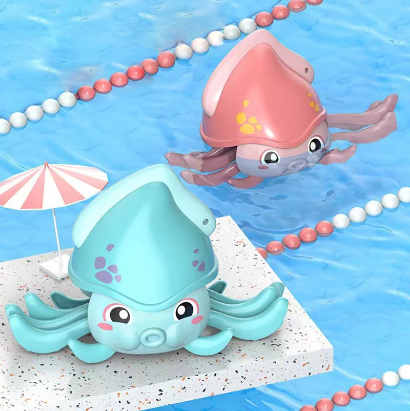 

Lead Rope Octopus Toy for Kids Bath Water Swimming Toys Crawling Amphibious Chain Clockwork Gear Crab Squid Baby Bathroom Game