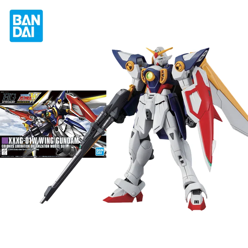 

Bandai Original Gundam Model Kit Anime Figure HGAC 1/144 Wing Gundam XXXG-01W Action Figures Collectible Toys Gifts for Kids