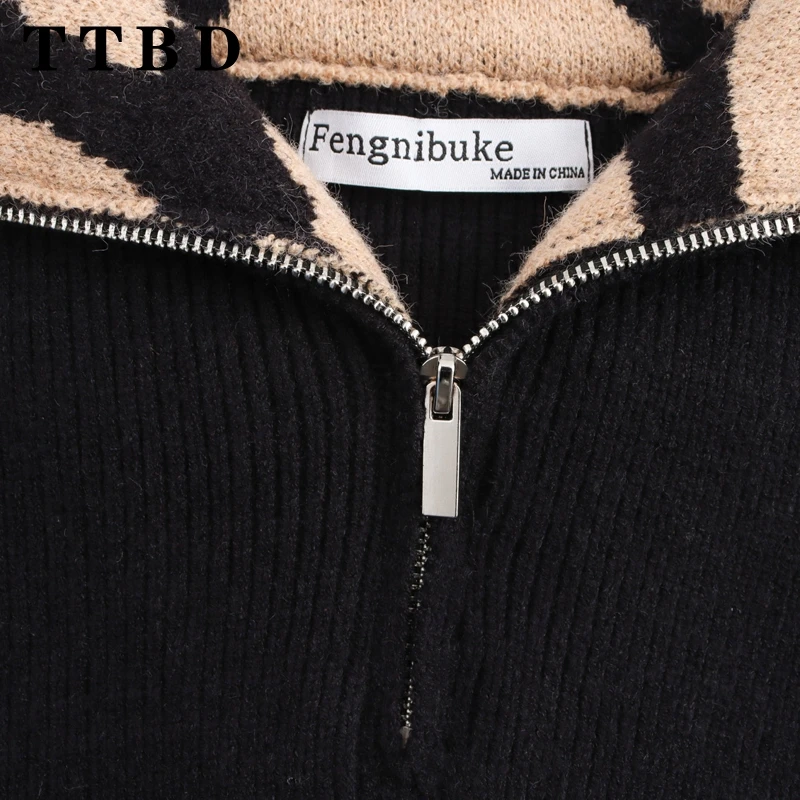TTBD 2024 осенний новый женский модный вязаный свитер с длинными рукавами топ
