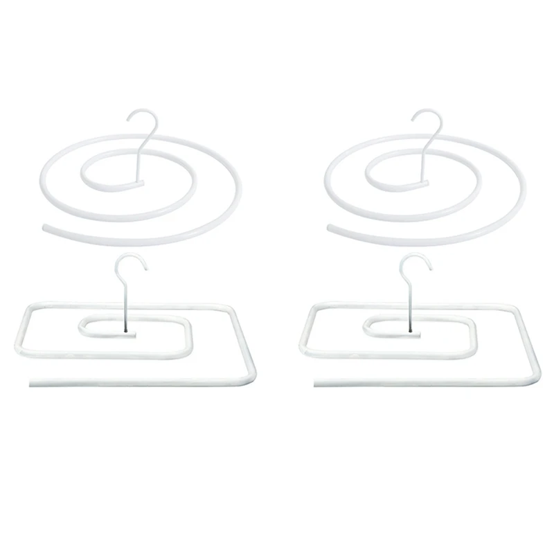 

4 Pack Spiral Hanger For Bed Sheet, Sheets, Quilt, Mattress Cover. Spiral Racks For Quilt (Square + Square),White