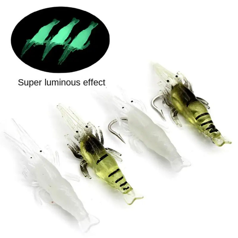 

4cm Grass Shrimp Imitation Shrimp Luya Soft Fake Shrimp Bait Luminous With Hook Penetrating Hook Fish Lures Fishing Freshwater
