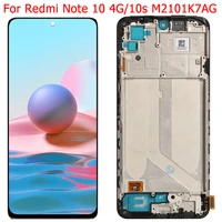 original for xiaomi redmi note 10 4g lcd display screen with frame m2101k7ag touch panel digitizer 6 43 inch redmi note 10s lcd
