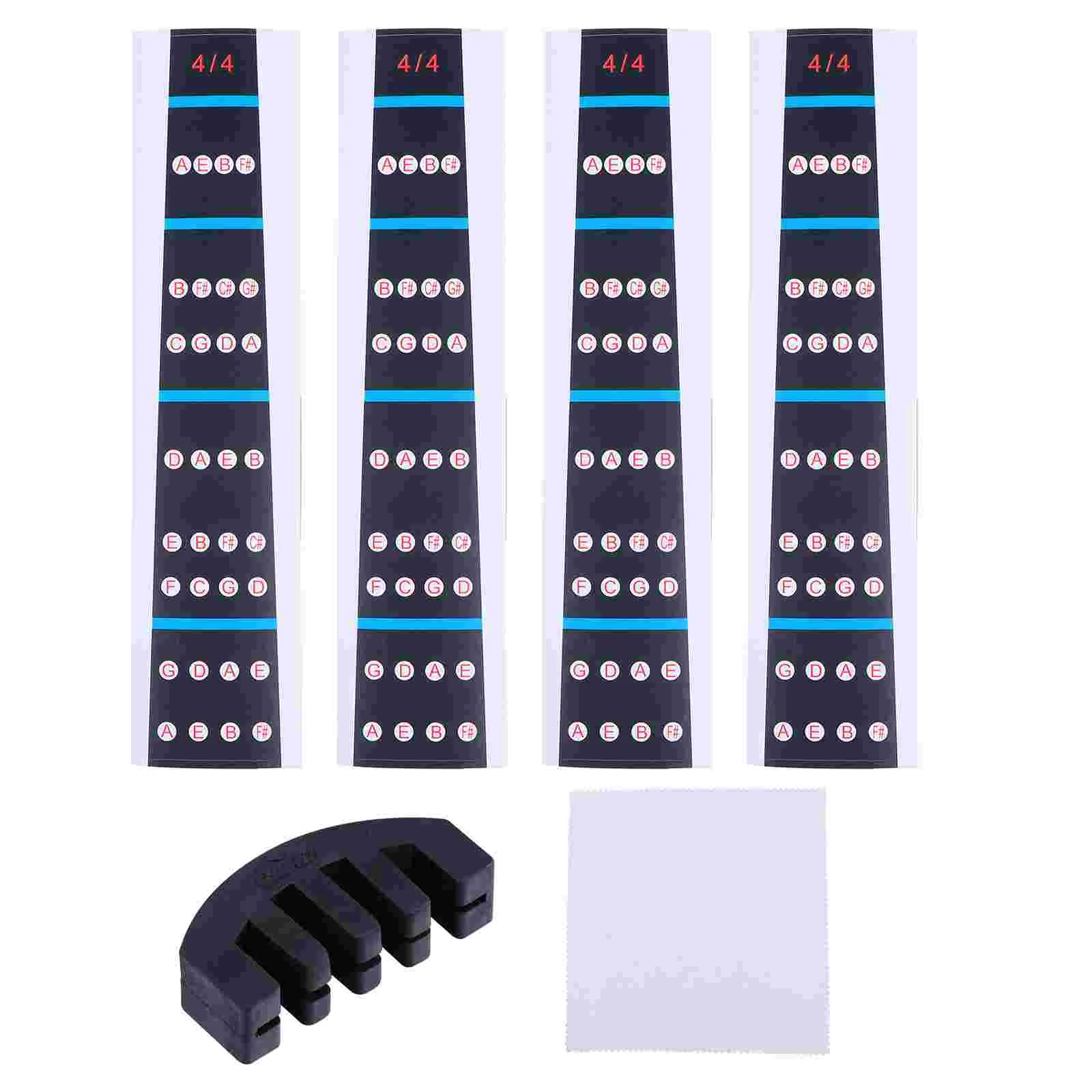 

1 Set Violin Finger Guide Violin Mute Cloth 4/4 Violin Full Size Guide Sticker
