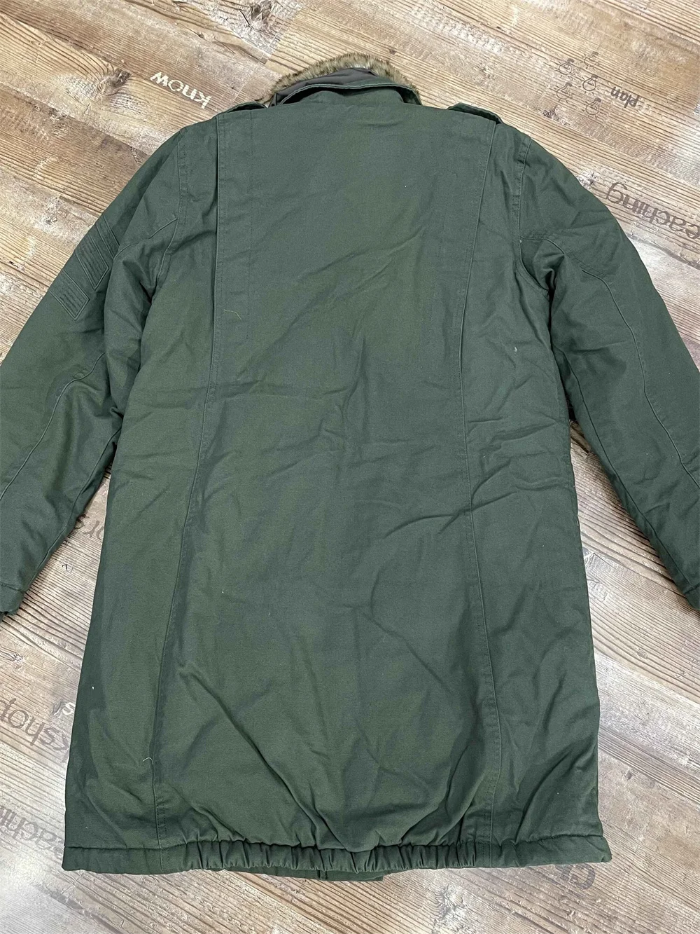 

Clearance Price Women Turn-Down Collar Green Warm Coat Fur Jacket Letters Fashion Single-Breasted Mid-Length Outwear