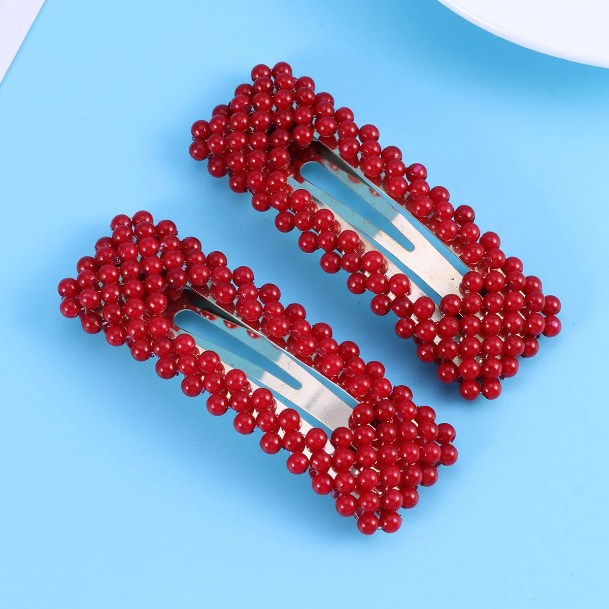

2pcs Hiarpins Pearl Alloy Decorative Square Beautiful Hair Clips Hairpin Bobby Barrettes for Ladies