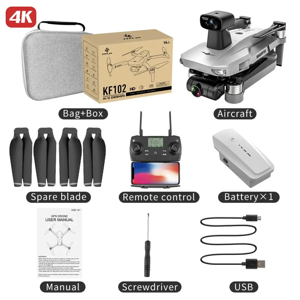 

Kf102 Max Drone 4k Profesional Fpv Hd Camera Drones 2-Axis Gimbal Brushless Motor Rc Quadcopter Vs Sg906 Max Pro2