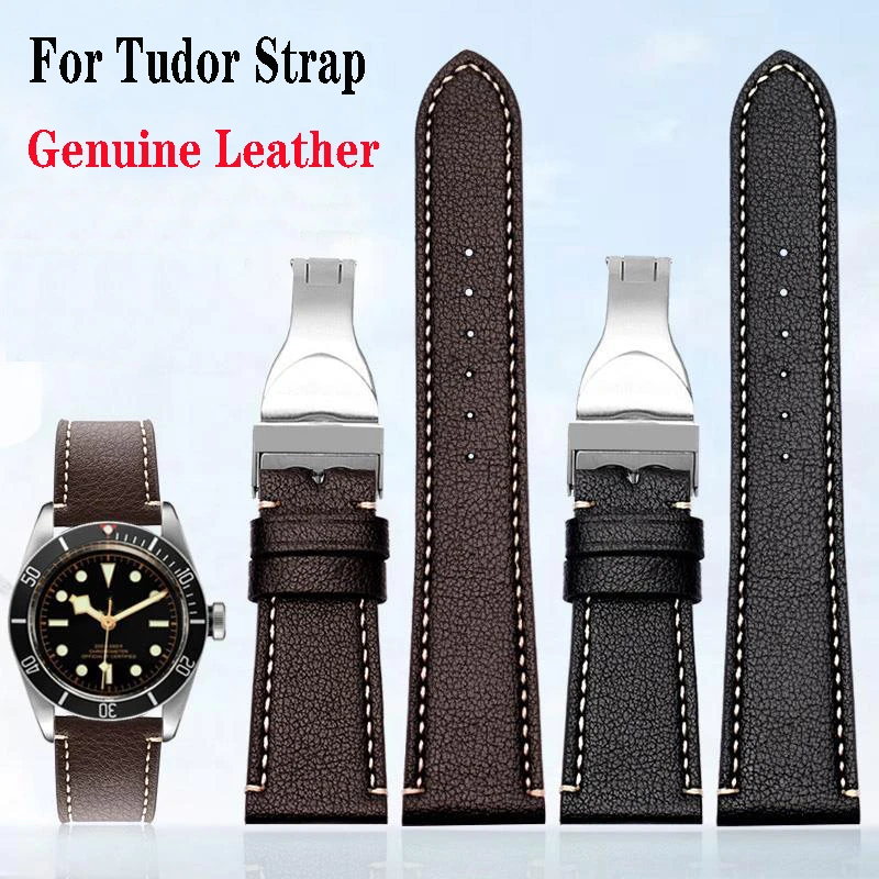 

Watch Accessories Band 20mm 22mm For Tudor Black Bay 1958 39mm 41mm GMT Pelagos Pin/Folding buckle Vintage Cowhide Straps