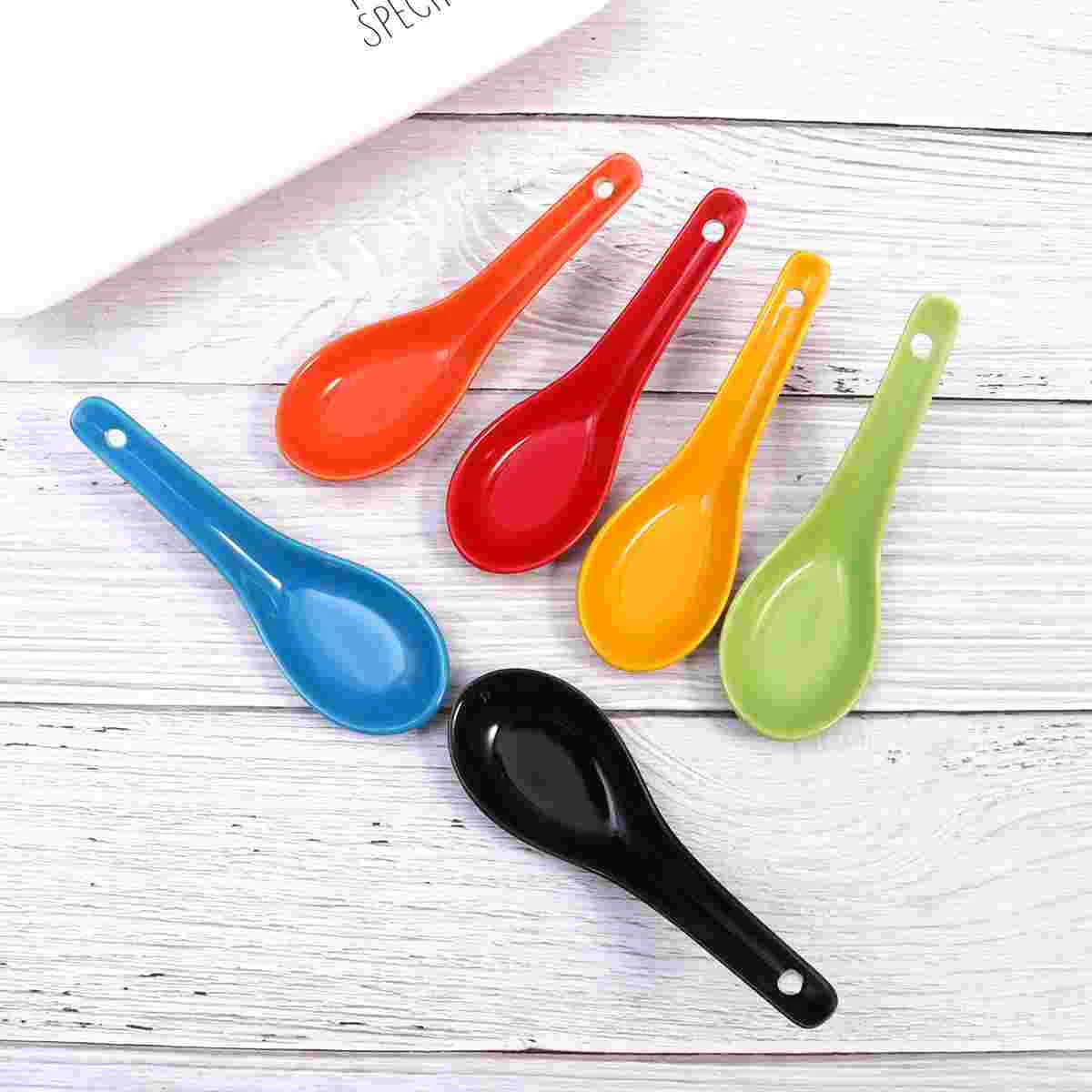 

Spoons Spoon Soup Ceramic Table Coffee Serving Tableware Rice Eating Color Mixing Cutlery Candy Dessert Porridge Desserts