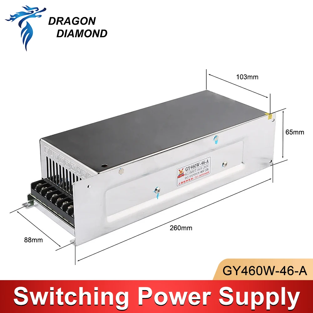 GY460W-46-A Импульсный источник питания 460 Вт 46 В 10 А Адаптер 160 В-260 Гравировальный
