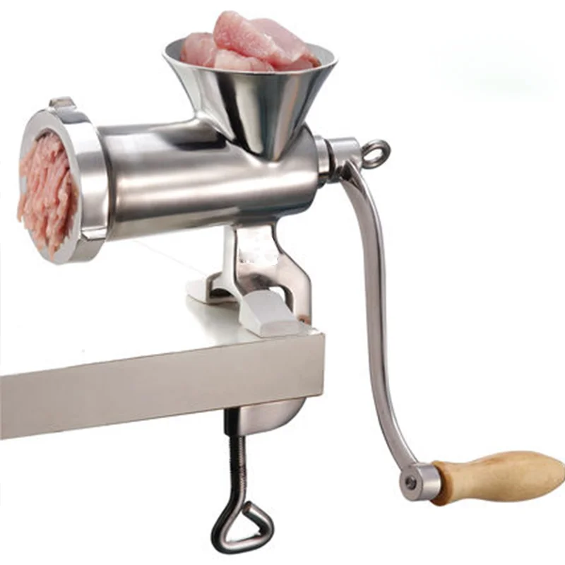 

Manual Meat Grinder Sausage Maker Gadget With Stuffing Tube Spice Chili Grinding Machine Aluminum Alloy Mincer House KitchenTool