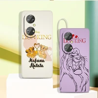 the lion king disney phone case for huawei p50 p40 p30 p20 pro lite e y9s y9a y9 y6 y70 nova 5t 9 5g liquid rope cover