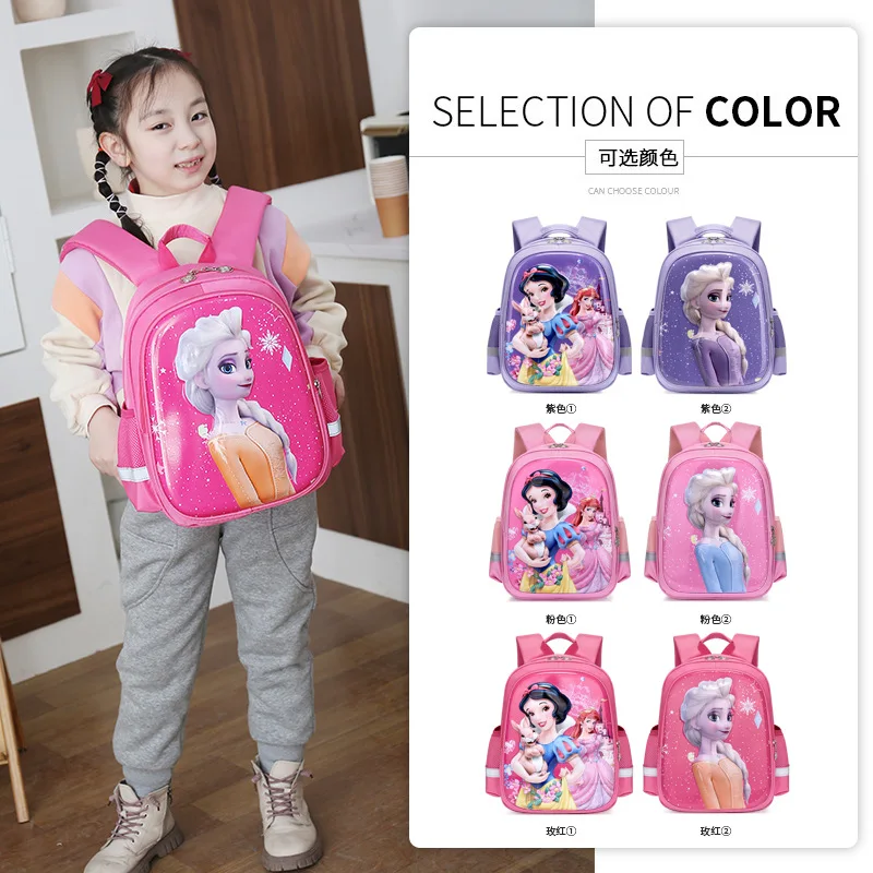 Disney Frozen Princess School Bags For Girls Elsa Anna Kindergarten Grade 1-2 Student Shoulder Orthopedic Backpack Gifts Mochila